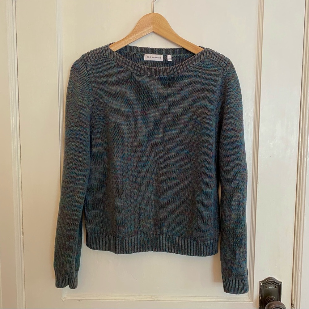 525 America Multi Color 100% Cotton Knit Sweater L